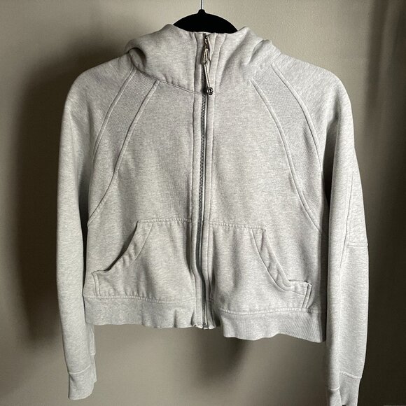 lululemon Scuba Oversized Full Zip Hoodie Heathered Light Grey - Picture 1 of 4